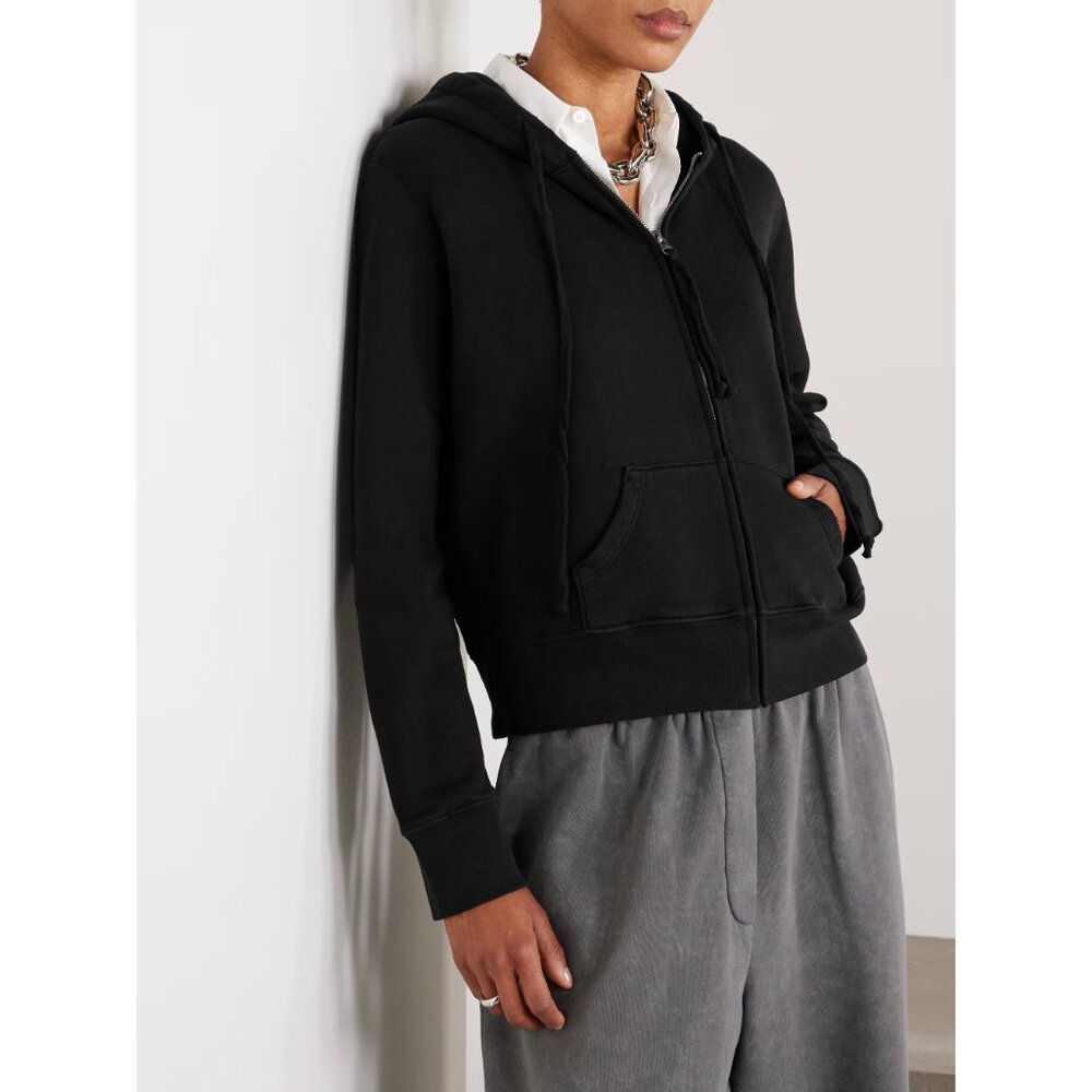 Nili lotan Callie Hoodie in Washed Black, Size XS